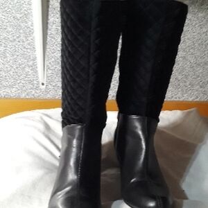 ANDREA FENZI Black Over-the-Knee Quilted Boots